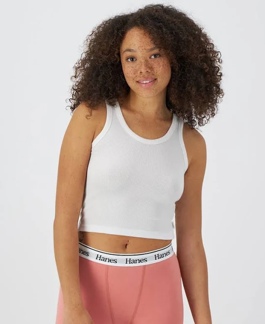top Hanes Women's Rib Crop Tank Hanes $6.98