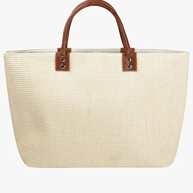 bag Hazel Large Straw Tote with Dual Handles Jen & Co. $32.5