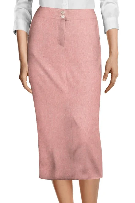 skirt Herringbone Tweed High Waisted Midi Pencil Skirt Sumissura $149