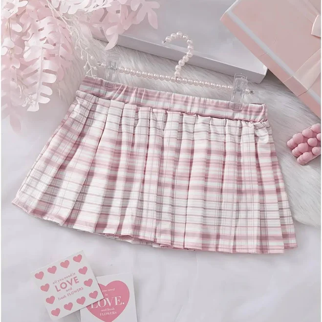skirt High-Waisted A-Line Plaid Mini Skirt TikTok Shop $31