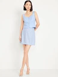 skirt High-Waisted Linen-Blend Mini Skirt gap.com $4.47