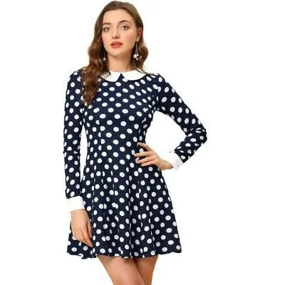 dress Inspire Chic Women's Peter Pan Collar A-Line Short Dress Target $38.99