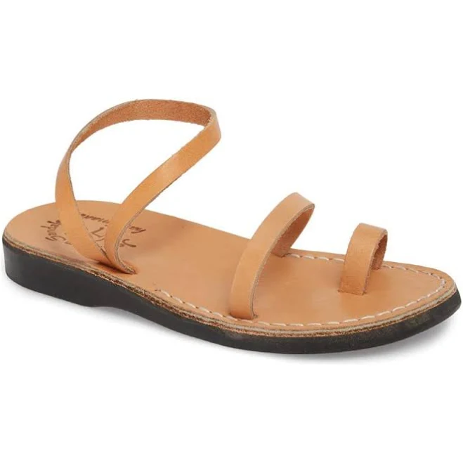 shoes Jerusalem Sandals Women's Ella Leather Ankle Strap Flat Sandal Jerusalem Sandals $77.95
