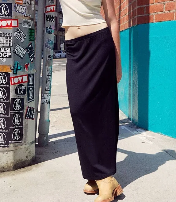 maxi skirt John Galt Women's Black Slit Maxi Skirt PacSun $28