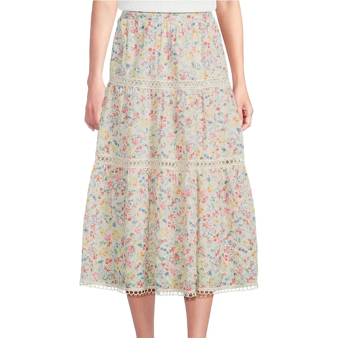 maxi skirt Juniors Evolutionary Floral Printed Eyelet Maxi Skirt Dillard's $62