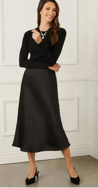 skirt Karen Kane Women's Bias Cut Satin Midi Skirt Dan's Southern Prep $138