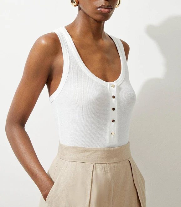 bodysuit Karen Millen Women's Luxe Viscose Rib Jersey Bodysuit Karen Millen USA $45