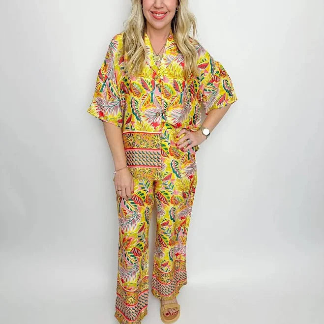 matching set Karlie Tropical Button Top TikTok Shop $98