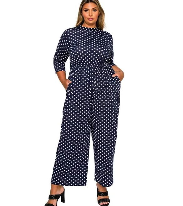 jumpsuit L I V D Women's Lunette Dot Wide Leg Jumpsuit Macy's $79