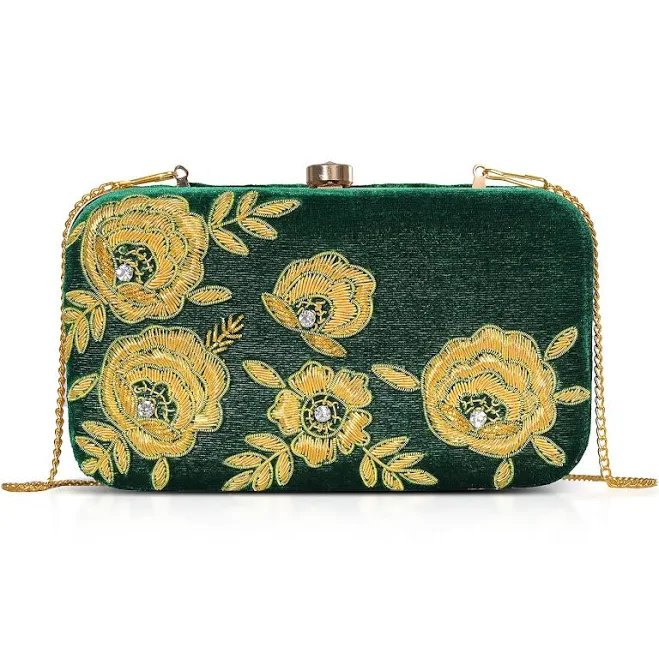 bag La Marey Velvet Bead Clutch Bag with Chain Strap Shop LC $29.59