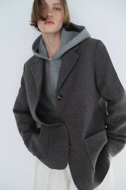 outerwear Ladies H&M Grey Marl Wool-blend blazer H&M $54.99