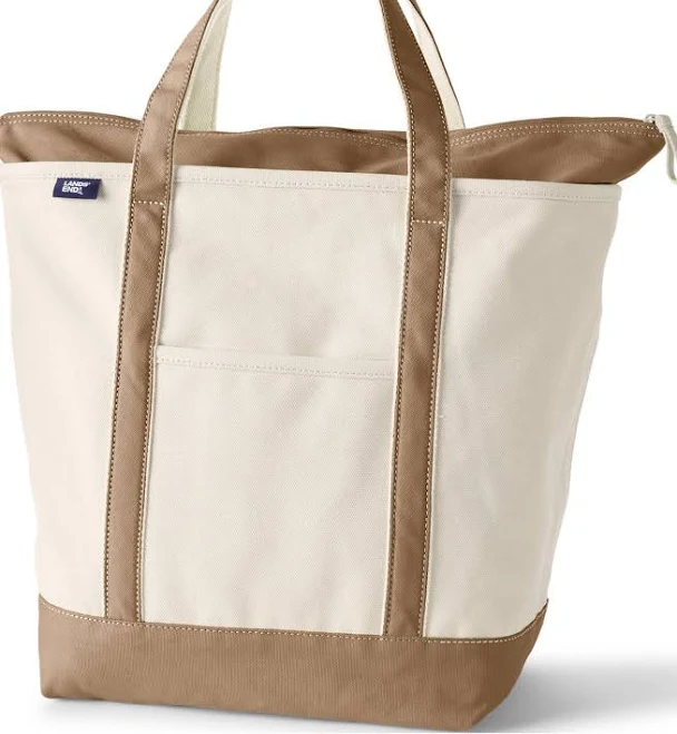 bag Lands' End Large 5 Pocket Zip Top Canvas Tote Bag Macy's $47.96