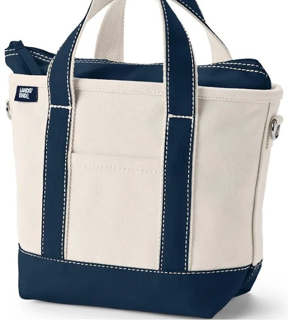 bag Lands' End Small 3 Pocket Zip Top Canvas Tote Bag Macy's $27.97