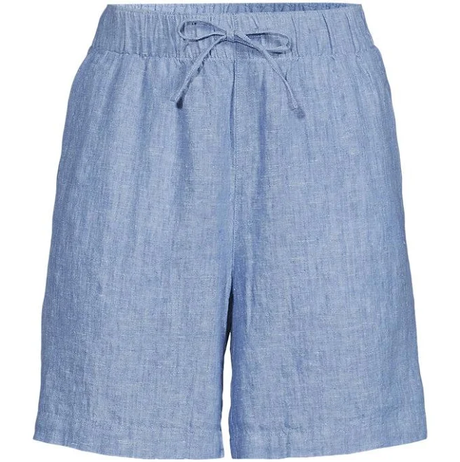 shorts Lands' End Women's Linen High Rise Pull On 7" Shorts Lands' End $37.47