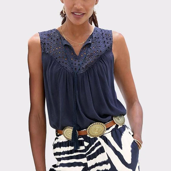 top Lascana Women's Sleeveless Eyelet Top Kohl's $44.95