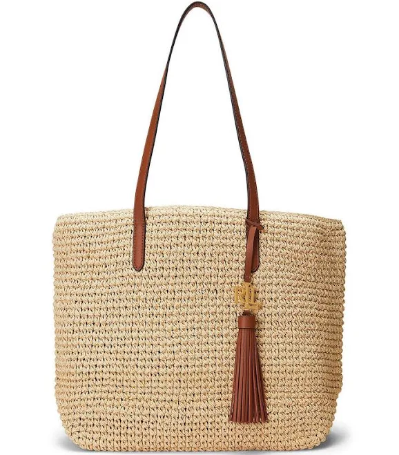 bag LAUREN Ralph Lauren Crochet-Straw Medium Whitney Tote Dillard's $195