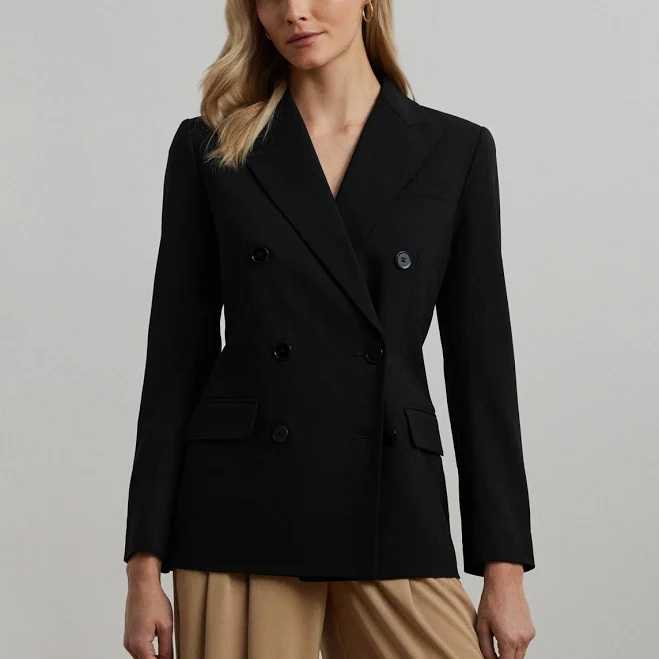 outerwear Lauren Women's Ralph Lauren Double-Breasted Wool Crepe Blazer Macy's $365