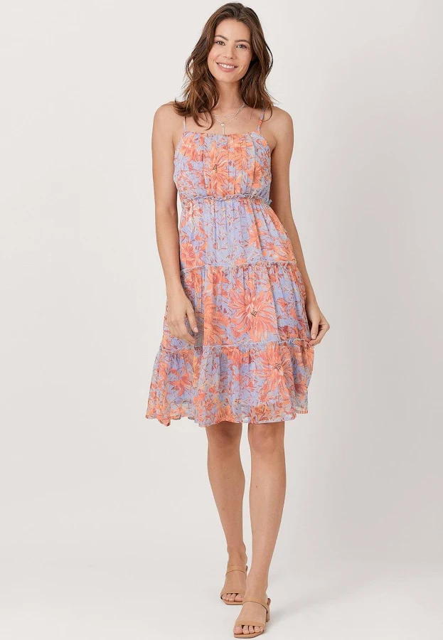 dress Lavender Adjustable Straps Tiered Dress PinkBlush Maternity $34