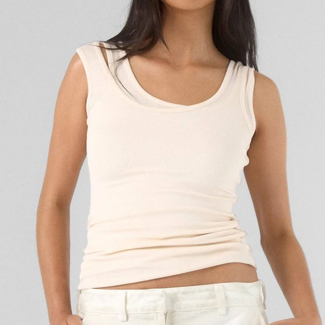 top Layering Ribbed Tank - Cream XS ThirtyYears $42