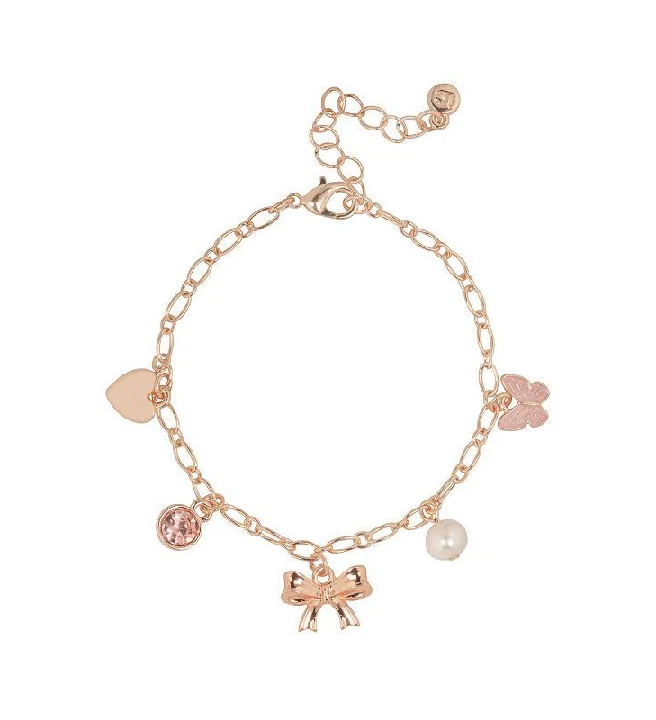 accessory LC Lauren Conrad Rose Gold-Tone Coquette Chain Charm Bracelet Kohl's $10.8