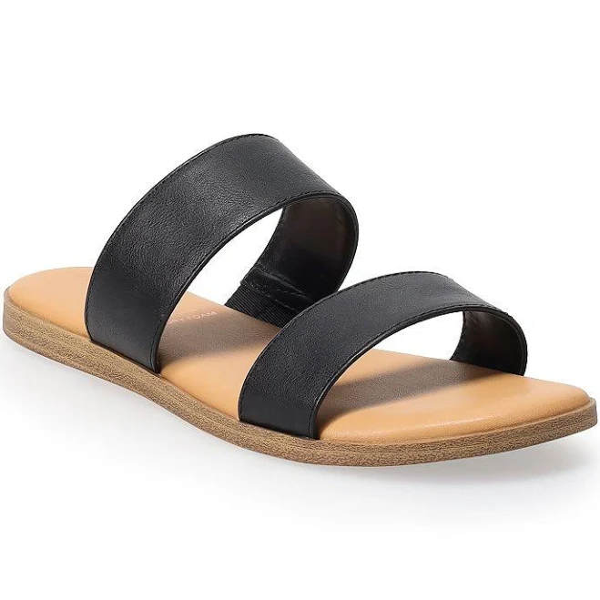 shoes LC Lauren Conrad Sunstone Women's Slide Sandals, Size: 10, Black Kohl's $20.99