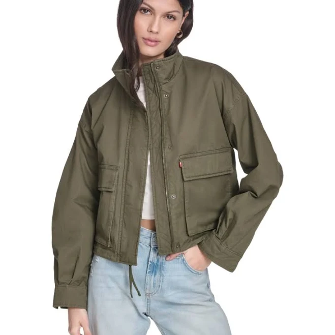 jacket Levi's Women's Cropped Cotton Surplus Jacket Macy's $79.99