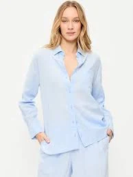 top Linen-Blend Loose Button-Down Shirt gap.com $22.49