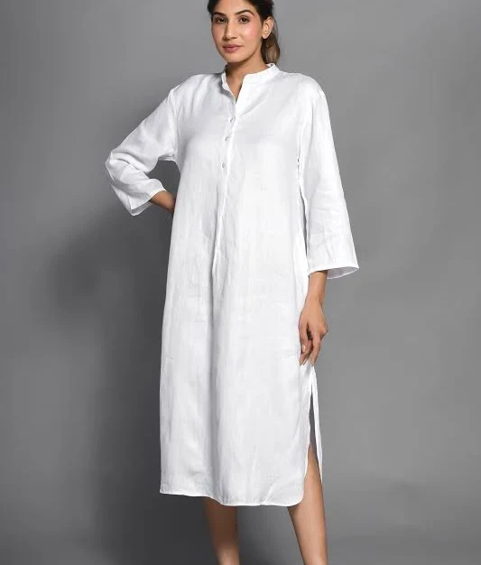 dress Linen Button Front Tunic Dress with Side Slits Etsy - Crush4linen $82.52