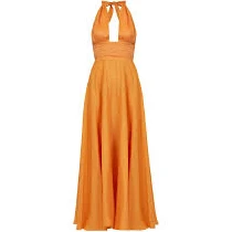 dress Linen Draped Maxi Dress - Orange by Avenue 8 wolfandbadger.com $490