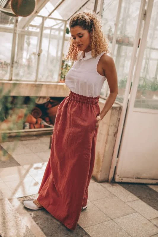 skirt Linen Maxi Skirt VisibleArt $93
