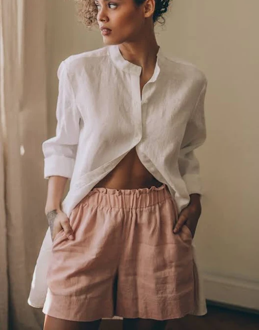 matching set Linen Short Pants VisibleArt $72
