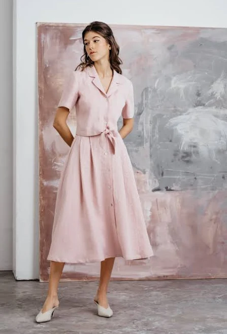 two piece set Linen Skirt Suit PALOMA LGlinen $159.7