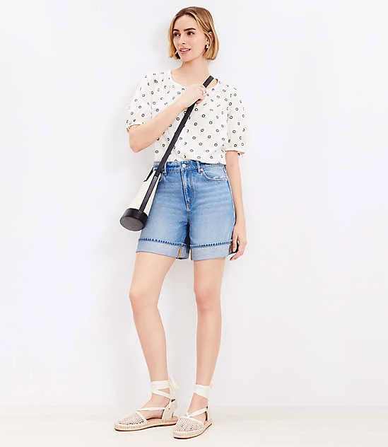 bottom Loft Women's A-Line High Rise Denim Shorts LOFT $10.46