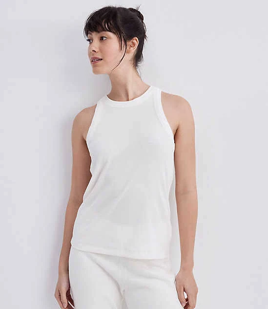 matching set Loft Women's Haven Well Within Organic Cotton Rib Knit Tank Top LOFT $36