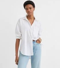 top Loft Women's Oversized Linen Cotton Shirt with Pocket LOFT $37.47