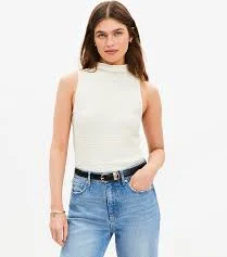 top Loft Women's Puckered Mock Neck Top LOFT $14.93