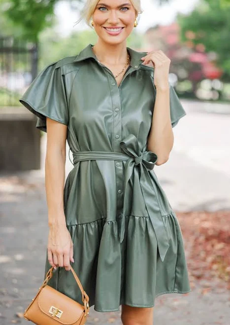 dress Look of Love Faux Leather Dress The Mint Julep Boutique $62