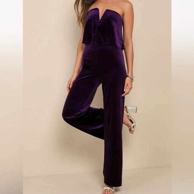 jumpsuit Lulus Exclusive Velvet Strapless Jumpsuit Poshmark $33
