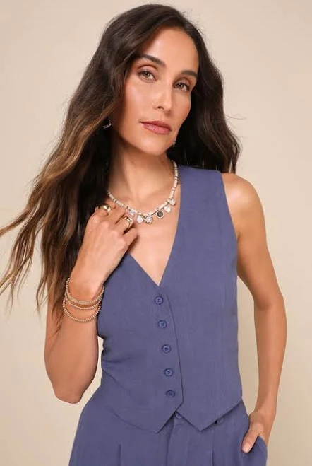 top Lulus Linen Vest Lulus $44