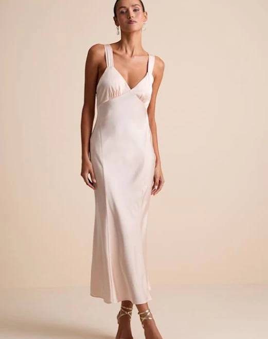 dress Lulus Satin Slip Midi Dress Lulus $69