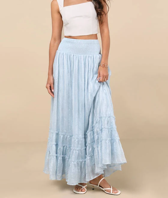 skirt Lulus Smocked Tiered High-Waisted Midi Skirt Lulus $58