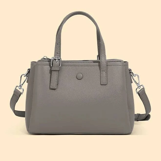 bag Lylah Structured Leather Handbag Ivory & Ebony $99.99
