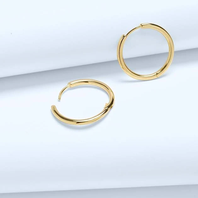 accessory Madewell Demi-Fine Medium Hoop Earrings in 14K Gold Madewell $68