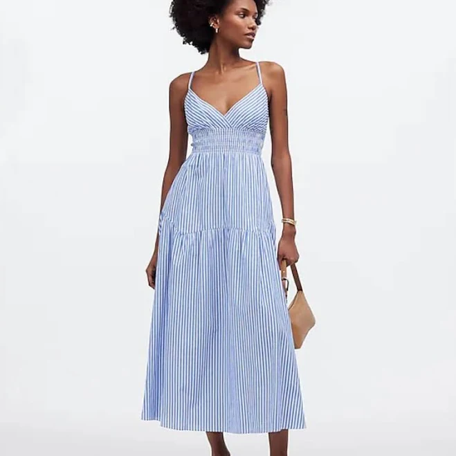 dress Madewell Stripe Empire Waist Tiered Maxi Sundress Poshmark $45