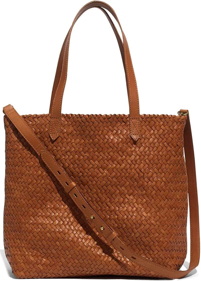 bag Madewell The Medium Transport Woven Leather Tote Bag Poshmark $91