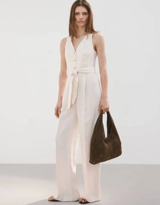 jumpsuit MANGO Belt Linen Jumpsuit shop.mango.com $139.99