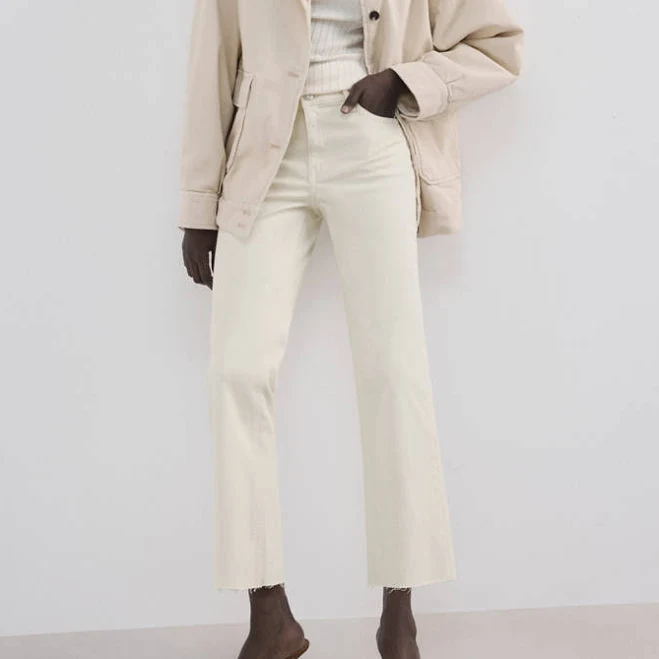 jeans MANGO Sienna Raw Hem Flare Jeans shop.mango.com $59.99