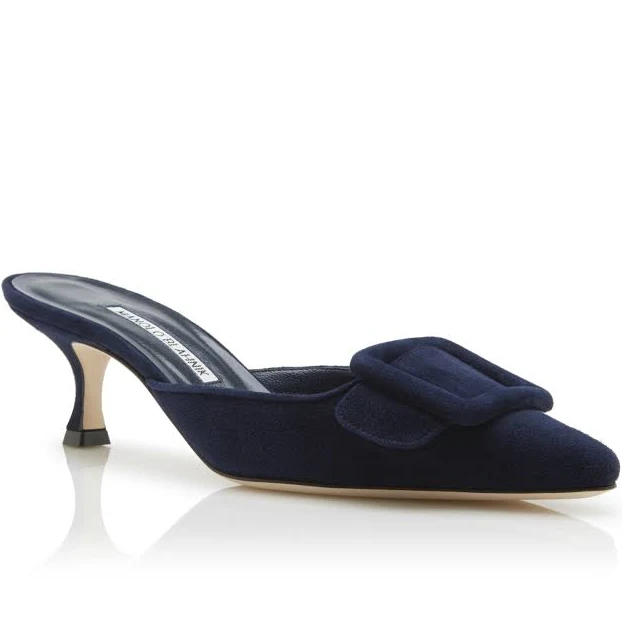 shoes Manolo Blahnik Women's Maysale 50MM Suede Mules Manolo Blahnik $950