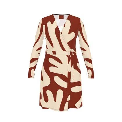 dress Matisse Floral Shapes Abstract Bohemian Wrap Dress contrado.com $89