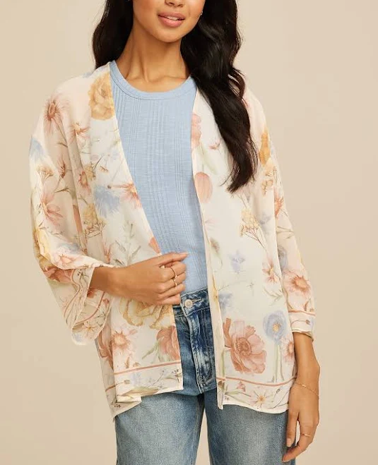 outerwear maurices Women's Floral Chiffon Kimono Maurices $18.19